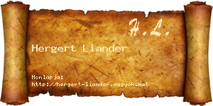 Hergert Liander névjegykártya